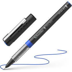 Tintenroller Schneider Xtra 8053 - schwarz/blaues Gehäuse 0,5 mm Mine blau Free Ink System