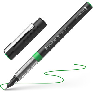 Tintenroller Schneider Xtra 8054 - schwarz/grünes Gehäuse 0,5 mm Mine grün Free Ink System