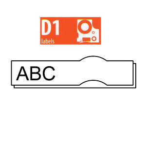Schriftbandkassette Dymo 16957 - D1-Band schwarz auf wei&szlig; selbstklebend Nylon Endlos