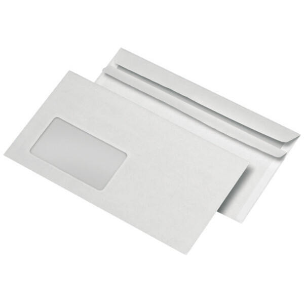 Briefumschlag Mayer Kuvert 30006026 - DIN Lang 110 x 220 mm selbstklebend mit Fenster weiß 75 g/m² Pckg/1000