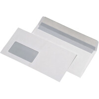 Briefumschlag Mayer Kuvert 30005440 - DIN Lang 110 x 220 mm haftklebend mit Fenster weiß 80 g/m² Pckg/1000