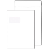 Faltentasche Mayer Kuvert 30021152 - DIN C4 229 x 324 mm haftklebend mit Fenster Stehboden 40 mm Falte weiß 140 g/m² Pckg/100