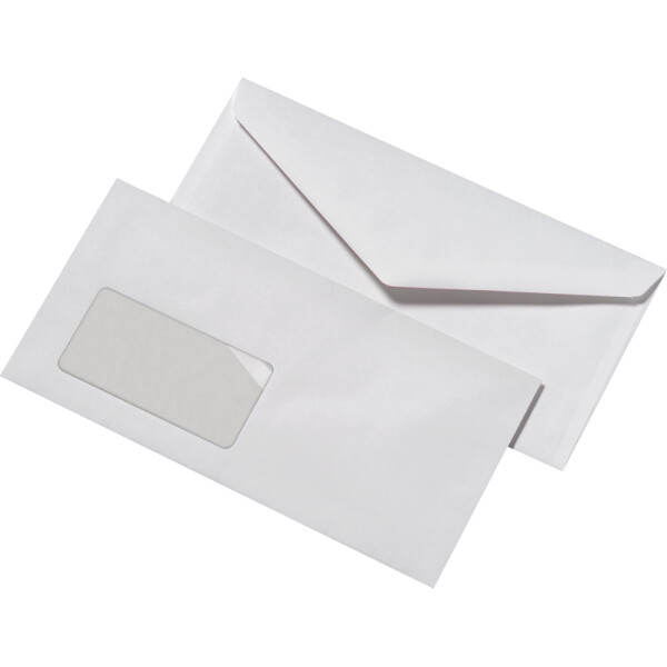 Briefumschlag Mayer Kuvert 30005353 - DIN Lang 110 x 220 mm nassklebend mit Fenster weiß 72 g/m² Pckg/1000