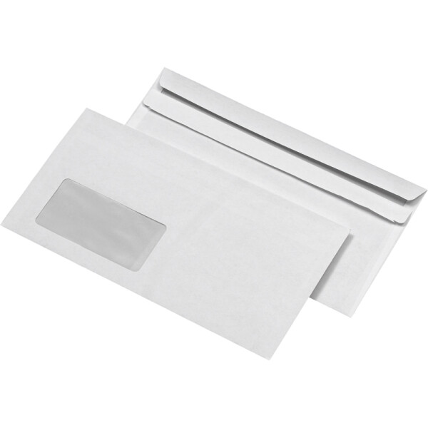 Briefumschlag Mayer Kuvert 30005426 - Kompakthülle 125 x 229 mm selbstklebend mit Fenster weiß 75 g/m² Pckg/1000