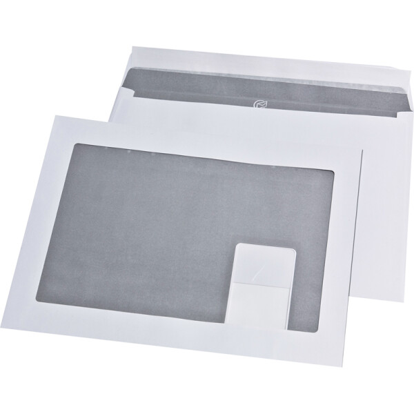 Versandtasche Mayer Kuvert Schaufensterumschläge 30005489 - DIN C4 229 x 324 mm weiß haftklebend mit Fenster 120 g/m² Pckg/250