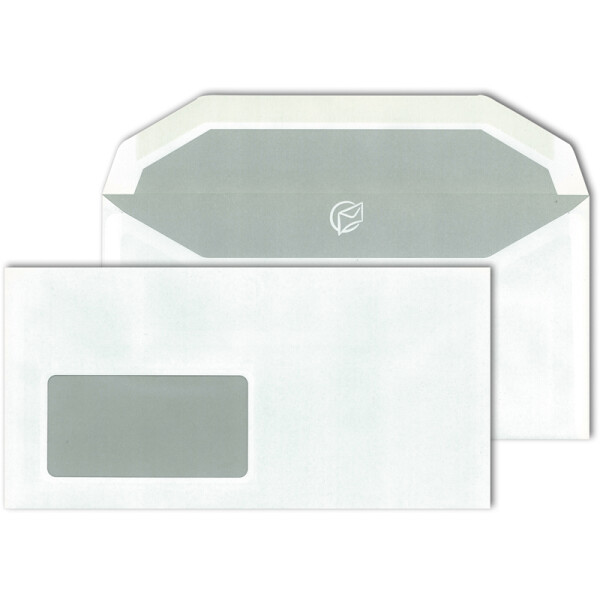 Kuvertierumschlag Mayer Kuvert Kuvermatic 30005321 - DIN Lang 110 x 220 mm nassklebend mit Fenster innenliegende Klappe weiß 75 g/m² Pckg/1000