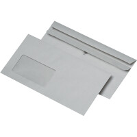 Briefumschlag Mayer Kuvert Recycling 30005366 - DIN Lang 110 x 220 mm selbstklebend mit Fenster grau 75 g/m² Pckg/1000