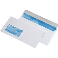 Briefumschlag Mayer Kuvert Nautilus 30009368 - DIN Lang 110 x 220 mm haftklebend mit Fenster weiß 80 g/m² Pckg/500