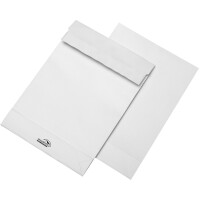 Faltentasche Mayer Kuvert Securitex 30001249 - DIN B4 250 x 353 mm haftklebend ohne Fenster mit Stehboden 50 mm Falte weiß 130 g/m² Pckg/100