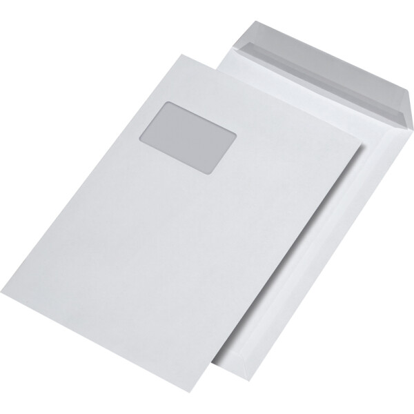 Versandtasche Mayer Kuvert 30005318 - DIN C4 229 x 324 mm weiß haftklebend mit Fenster 120 g/m² Pckg/250