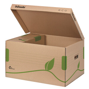 Archivbox Esselte ECO 623918 - 345 x 242 x 439 mm naturbraun mit Klappdeckel Recyclingkarton