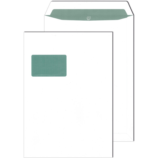 Versandtasche Mayer Kuvert 30006815 - DIN B4 250 x 353 mm weiß haftklebend mit Fenster 120 g/m² Pckg/250
