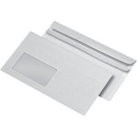 Briefumschlag Mayer Kuvert Recycling 30005434 - Kompakthülle Plus 125 x 235 mm selbstklebend mit Fenster grau 75 g/m² Pckg/1000
