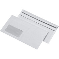 Briefumschlag Mayer Kuvert 30005432 - Kompakthülle Plus 125 x 235 mm selbstklebend mit Fenster weiß 75 g/m² Pckg/1000