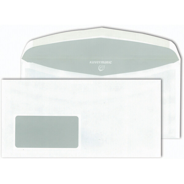 Kuvertierumschlag Mayer Kuvert Kuvermatic 30005441 - DIN C6/5 114 x 229 mm nassklebend mit Fenster innenliegende Klappe weiß 80 g/m² Pckg/1000