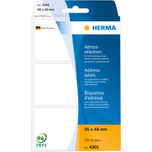 Adressetikett Herma 4301 - zickzackgefaltet 95 x 48 mm...