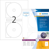 CD Etikett Herma 8885 - A4 SuperSize Ø 116 mm weiß permanent glänzend Spezialpapier für Inkjetdrucker Pckg/20