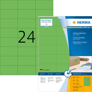 Universaletikett Herma 4409 - A4 70 x 37 mm grün...
