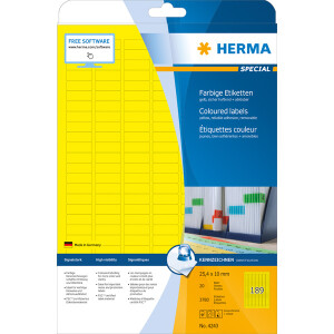 Universaletikett Herma 4243 - A4 25,4 x 10 mm gelb...