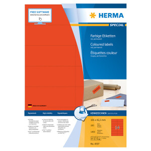 Universaletikett Herma 4557 - A4 105 x 42,3 mm rot...