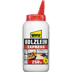 Holzleim UHU Express 48585 - trocknet transparent Flasche...