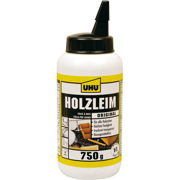 Holzleim UHU Original 48575 - trocknet transparent Flasche 750 g