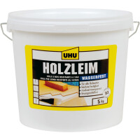 Holzleim UHU Wasserfest 45859 - trocknet transparent Eimer 5 kg