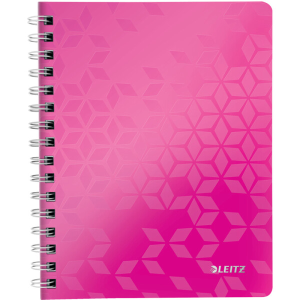 Collegeblock Leitz WOW 4639 - A5 148 x 210 mm pink liniert Lineatur04 mit Schreiblinie 80 Blatt FSC extraweißes Qualitätspapier 80 g/m²