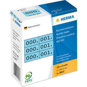 Anlageetikett Herma 4803 - im Spender Zahlen 0-999 10 x...