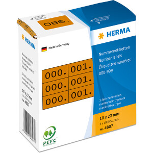 Anlageetikett Herma 4807 - im Spender Zahlen 0-999 10 x...