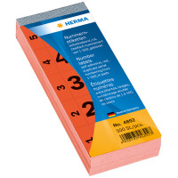 Anlageetikett Herma 4892 - Nummernblock Zahlen 1-500 28 x 56 mm rot permanent Papier bedruckt Pckg/500
