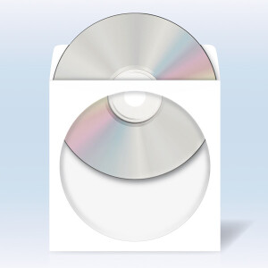 CD Hülle Herma 1140 - 124 x 124 mm weiß für 1 CD mit Sichtfenster Papier Pckg/100