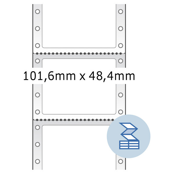 Computeretikett Herma 8113 - endlos 101,6 x 48,4 mm weiß permanent 1-bahnig FSC Papier für Matrixdrucker Pckg/3000