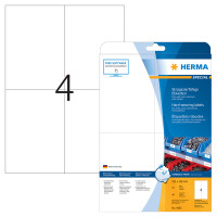 Folienetikett Herma 4583 - A4 105 x 148 mm weiß extrem stark haftend matt wetterfest Polyesterfolie für Laser, Kopierer, Farblaserdrucker Pckg/40