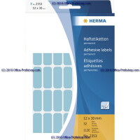 Haftetikett Herma 2353 - auf Bogen 12 x 30 mm blau permanent Papier für Handbeschriftung Pckg/1120