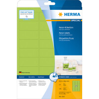 Neonetikett Herma 5143 - A4 63,5 x 29,6 mm neongrün permanent Papier für alle Druckertypen Pckg/540