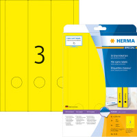 Ordnerrückenschild Herma 5136 - 61 x 297 mm gelb breit / kurz selbstklebend für alle Druckertypen Pckg/60