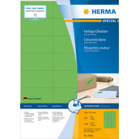 Universaletikett Herma 4409 - A4 70 x 37 mm grün permanent FSC Papier für alle Druckertypen Pckg/2400