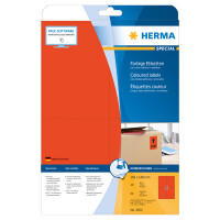Universaletikett Herma 4562 - A4 105 x 148 mm rot ablösbar FSC Papier für alle Druckertypen Pckg/80