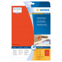 Universaletikett Herma 4552 - A4 105 x 37 mm rot ablösbar FSC Papier für alle Druckertypen Pckg/320