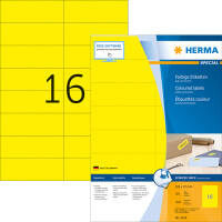 Universaletikett Herma 4256 - A4 105 x 37 mm gelb permanent FSC Papier für alle Druckertypen Pckg/1600