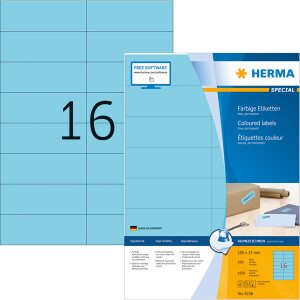 Universaletikett Herma 4258 - A4 105 x 37 mm blau...