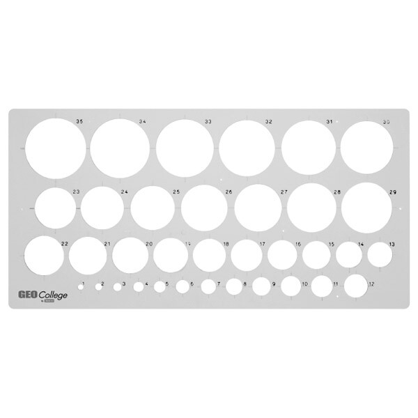 Kreisschablone Aristo GEOCollege AH23319 - transparent 35 Kreise von 1 bis 35 mm Ø Kunststoff