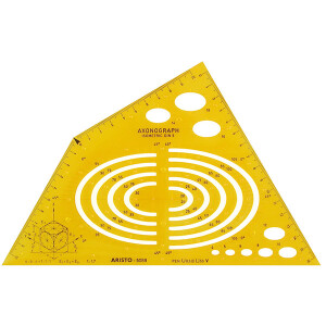 Axonographschablone Aristo AR5088 - Isometric orange transparent Ellipsen 4 bis 105 mm Kunststoff