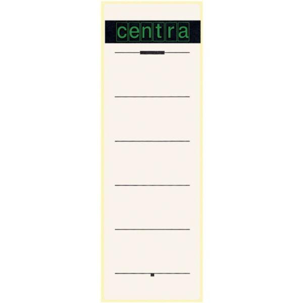 Ordnerrückenschild centra 521114 - 61 x 192 mm weiß breit / kurz selbstklebend für Handbeschriftung Pckg/10