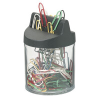 Büroklammer Spender Durable 1240 - transparent/schwarz Magnetdose mit 125 Büroklammern Kunststoff