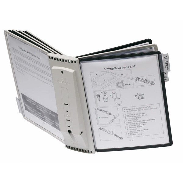 Sichttafelhalter Durable SHERPA 5631 - A4 grau/schwarz Wandhalter mit 10 Sichttafeln