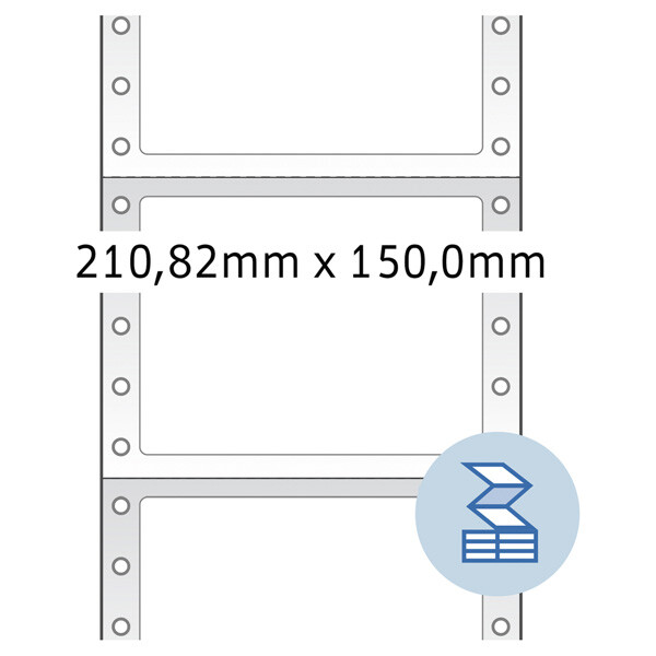 Computeretikett Herma 8269 - endlos 210,8 x 150 mm weiß permanent 1-bahnig FSC Papier für Matrixdrucker Pckg/1000