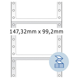 Computeretikett Herma 8292 - endlos 147,32 x 99,2 mm weiß permanent 1-bahnig FSC Papier für Matrixdrucker Pckg/3000