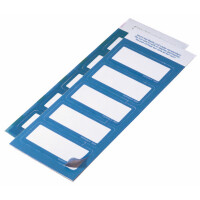 Textilnamensschild Durable 8605 - 30 x 60 mm weiß mit blauem Rand ablösbar Textil Pckg/50